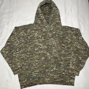 Gravel Gear Camo Hoodie Sz XL Work Wear Heavyweight Durable Utility Blue Collar